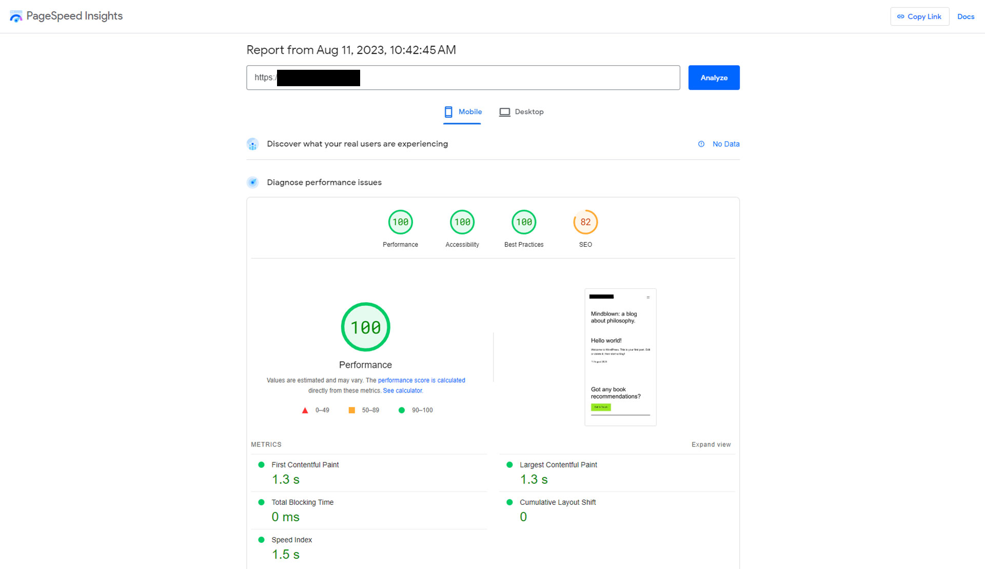 Wordfence not scanning 1.3s on Pagespeed