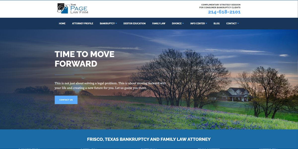 The Page Law Firm Website Design - Homepage