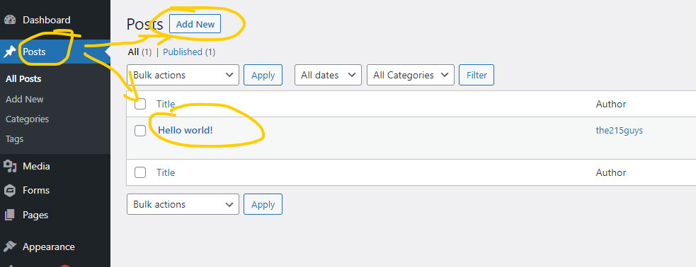 location of posts in Wordpress