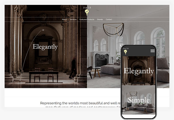 Bulb Lighting website and mobile view